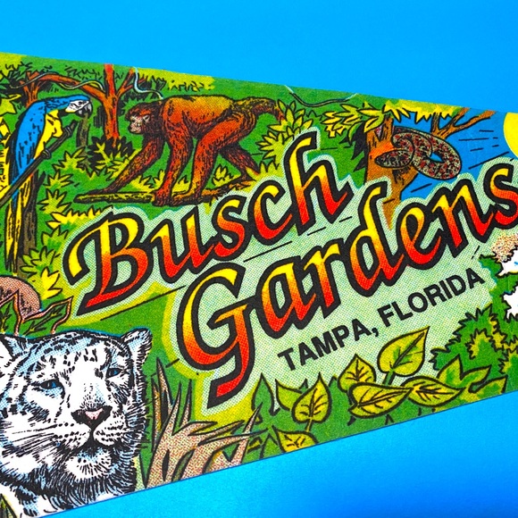 BUSCH GARDENS VINTAGE 90’s TAMPA FLORIDA COLLECTIBLE SOUVENIR PENNANT FL… - Picture 2 of 16